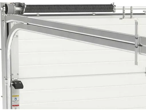 Sectionale Garagedeur Met Glad Effect En Centrale Loopdeur In Antraciet Met Somfy Motor - Lavega