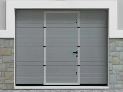 Sectionale Garagedeur Met Groefeffect Centrale Deur Grijs Met Somfy Motor - Noria