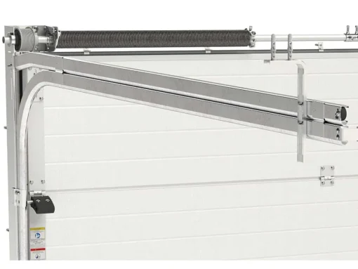 Sectionale Garagedeur Met Gegroefd Effect En Centrale Loopdeur - Antraciet - Met Somfy-Motor - Noria