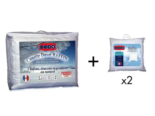 Set Dodo Dekbed Natuurlijk 240 X 260 Cm + 2 Hoofdkussens Dons Baffin 65 X 65 Cm
