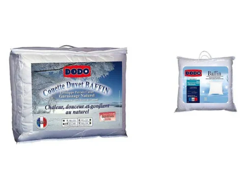 Set Dodo Dekbed Natuurlijk 240 X 260 Cm + 2 Hoofdkussens Dons Baffin 65 X 65 Cm