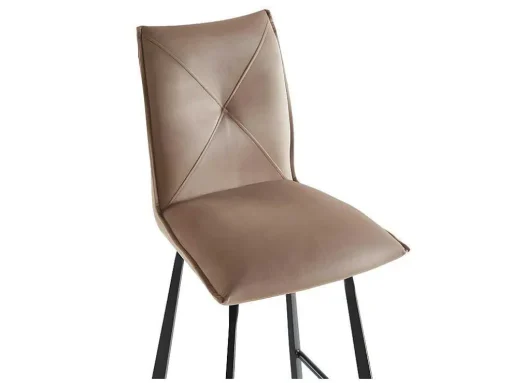 Set Van 2 Barkrukken - Fluweel En Metaal - Taupe - Indilane