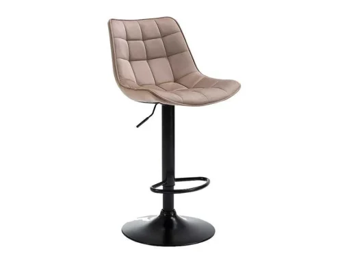 Set Van 2 Barkrukken Lima Ii - Fluweel & Metaal - Beige