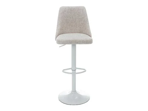 Set Van 2 Barkrukken Van Stof En Wit Metaal - Beige - Kiyola
