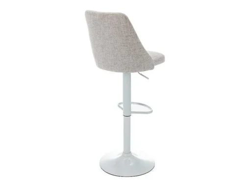 Set Van 2 Barkrukken Van Stof En Wit Metaal - Beige - Kiyola