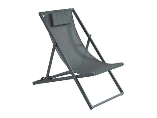 Set Van 2 Chileense Ligstoelen Van Aluminium - Antraciet - Anilio Van Mylia
