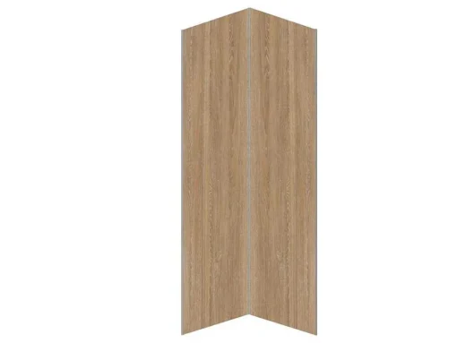 Set Van 2 Douchewandpanelen Met Houteffect Van Aluminium Met Profielen - 2 X L90 X H210 Cm Eneko