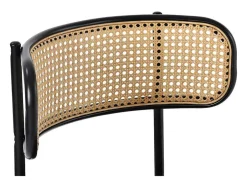 Set Van 2 Fluwelen En Rotan Stoelen - Metalen Poten - Grijs