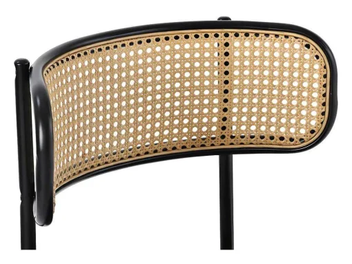 Set Van 2 Fluwelen En Rotan Stoelen - Metalen Poten - Grijs