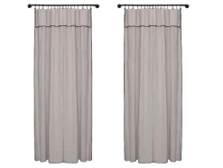 Set Van 2 Gordijnen Van Katoen En Linnen - 140 X 280 Cm - Taupegrijs - Borina
