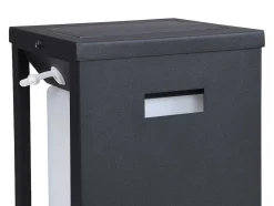 Set Van 2 Led-Buitenwandlampen Op Zonne-Energie - L. 15 X H. 30 Cm - Metaal - Zwart - Fozzano