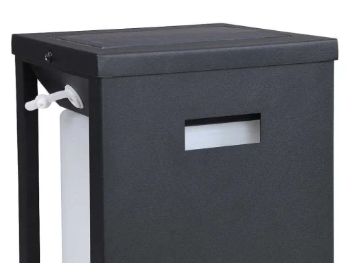 Set Van 2 Led-Buitenwandlampen Op Zonne-Energie - L. 15 X H. 30 Cm - Metaal - Zwart - Fozzano