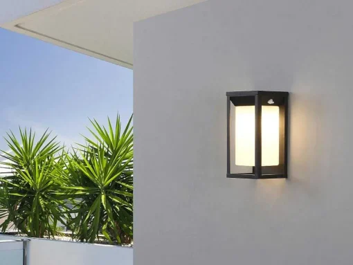 Set Van 2 Led-Buitenwandlampen Op Zonne-Energie - L. 15 X H. 30 Cm - Metaal - Zwart - Fozzano
