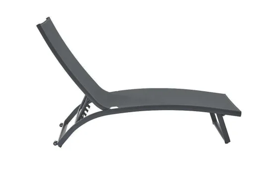 Set Van 2 Ligstoelen Met Verschillende Standen Van Aluminium En Textileen - Antraciet - Saranda Van Mylia