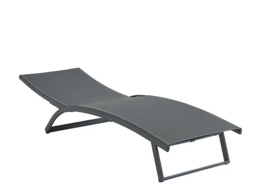 Set Van 2 Ligstoelen Met Verschillende Standen Van Aluminium En Textileen - Antraciet - Saranda Van Mylia