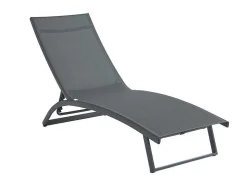 Set Van 2 Ligstoelen Met Verschillende Standen Van Aluminium En Textileen - Antraciet - Saranda Van Mylia