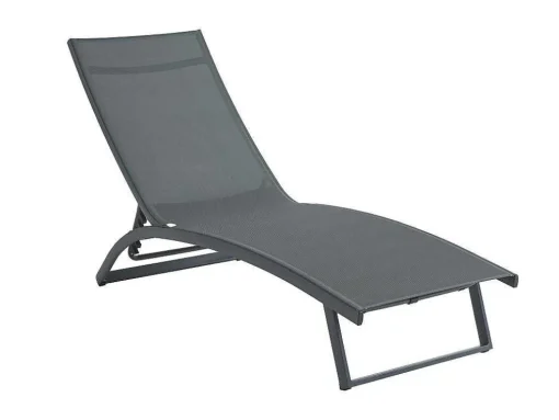 Set Van 2 Ligstoelen Met Verschillende Standen Van Aluminium En Textileen - Antraciet - Saranda Van Mylia