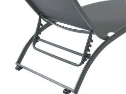 Set Van 2 Ligstoelen Met Verschillende Standen Van Aluminium En Textileen - Antraciet - Saranda Van Mylia