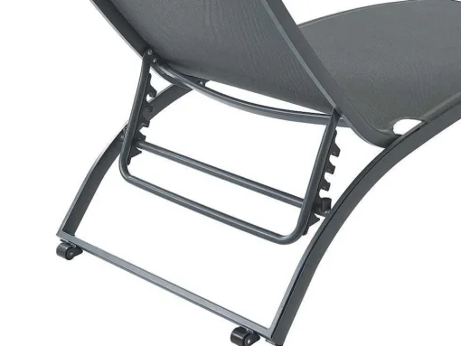Set Van 2 Ligstoelen Met Verschillende Standen Van Aluminium En Textileen - Antraciet - Saranda Van Mylia