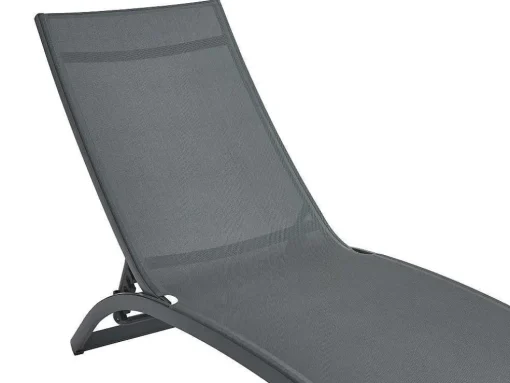 Set Van 2 Ligstoelen Met Verschillende Standen Van Aluminium En Textileen - Antraciet - Saranda Van Mylia