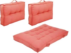 Set Van 1 Matras + 2 Katoenen Paletkussens - Koraal - Baila