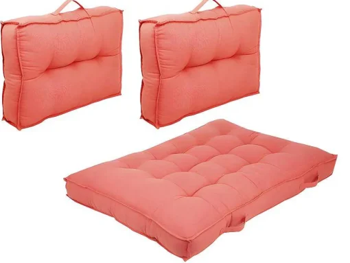 Set Van 1 Matras + 2 Katoenen Paletkussens - Koraal - Baila