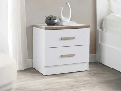 Set Van 2 Nachtkastjes Met 2 Lades - Wit En Naturel - Skaido