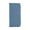 Set Van 4 Servetten Met Franje - Katoen - 45 X 45 Cm - Marineblauw - Pola