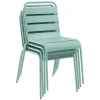 Set Van 2 Stapelbare Metalen Tuinstoelen Mirmande - Amandelgroen