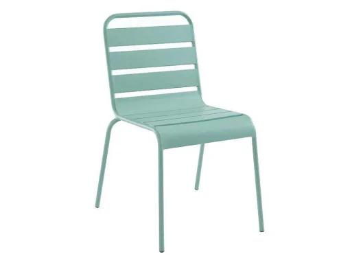 Set Van 2 Stapelbare Metalen Tuinstoelen Mirmande - Amandelgroen