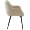 Set Van 2 Stoelen Heka - Met Armleuningen - Stof En Metaal - Beige