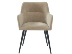 Set Van 2 Stoelen Heka - Met Armleuningen - Stof En Metaal - Beige