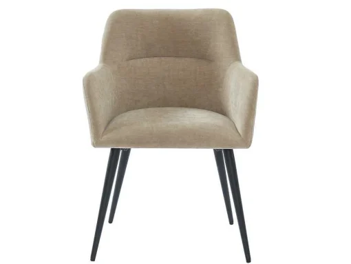 Set Van 2 Stoelen Heka - Met Armleuningen - Stof En Metaal - Beige