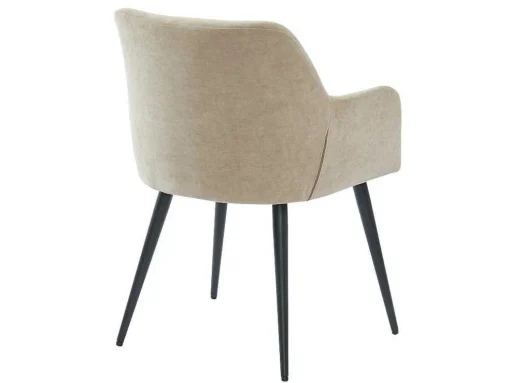 Set Van 2 Stoelen Heka - Met Armleuningen - Stof En Metaal - Beige