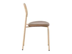 Set Van 4 Stoelen Van Kunstleer En Rotan - Metalen Poten - Bruin