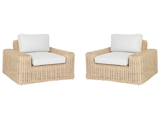 Set Van 2 Tuinstoelen Obidos Van Gevlochten Hars
