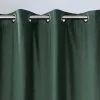 Set Van 2 Verduisterende Gordijnen Van Velours - L135 X H250 Cm - Groen Met Zilverkleurige Ogen - Darrel