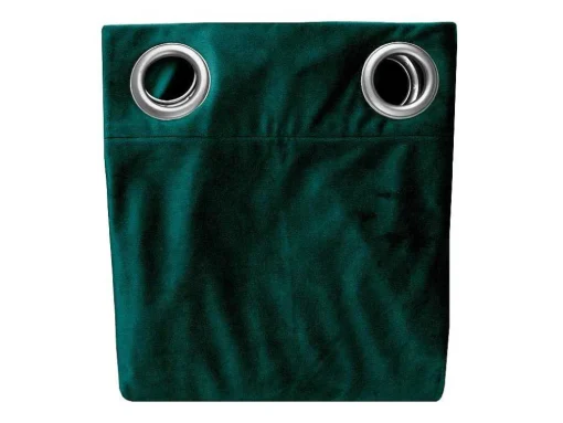 Set Van 2 Verduisterende Gordijnen Van Velours - L135 X H250 Cm - Groen Met Zilverkleurige Ogen - Darrel