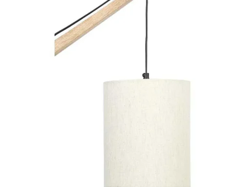 Set Van 2 Wandlampen Met Scandinavische Stijl - D35 X H48 Cm - Hout En Stof - Naturel En Beige - Paliana