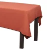 Set Van Tafellaken + 4 Servetten Van Linnen En Katoen - Zwarte Rand - Terracotta - 170 X 300 Cm - Borina