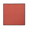 Set Van Tafellaken + 4 Servetten Van Linnen En Katoen - Zwarte Rand - Terracotta - 170 X 250 Cm - Borina