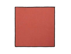 Set Van Tafellaken + 4 Servetten Van Linnen En Katoen - Zwarte Rand - Terracotta - 170 X 250 Cm - Borina