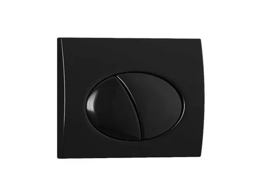 Set Voor Hang-Wc Van Glanzend Zwart Keramiek Met Voorwandsysteem En Ovalen Bedieningsplaat - Clemona