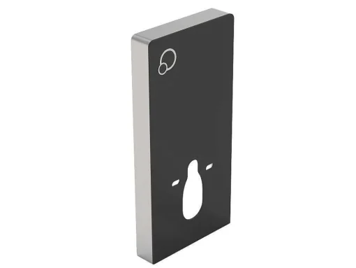 Set Voor Hang-Wc Van Glanzend Zwart Keramiek Met Decoratief Voorwandsysteem - Clemona