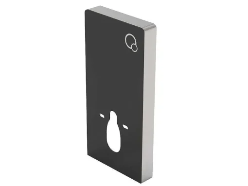 Set Voor Hang-Wc Van Glanzend Zwart Keramiek Met Decoratief Voorwandsysteem - Clemona