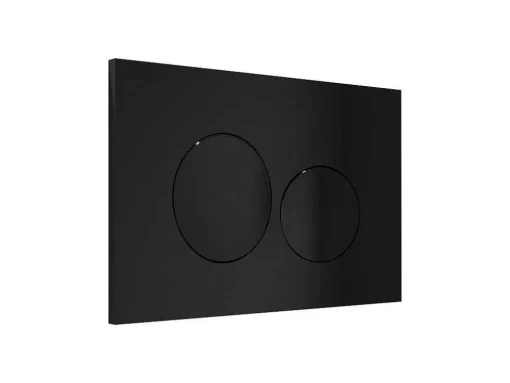 Set Voor Hang-Wc Van Mat Zwart Keramiek Met Optie Voorwandsysteem En Ronde Bedieningsplaat - Clemona