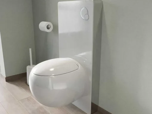 Set Voor Hang-Wc Van Wit Keramiek Met Decoratief Voorwandsysteem - Huro Ii