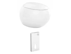 Set Voor Hang-Wc Van Wit Keramiek Met Decoratief Voorwandsysteem - Huro Ii