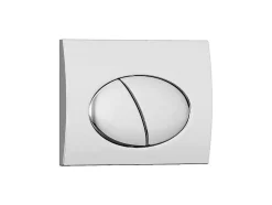 Set Voor Witte Hang-Wc Met Voorwandsysteem En Chroomkleurige Ovalen Bedieningsplaat - Clemona