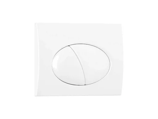 Set Voor Witte Hang-Wc Met Voorwandsysteem En Chroomkleurige Ovalen Bedieningsplaat - Clemona